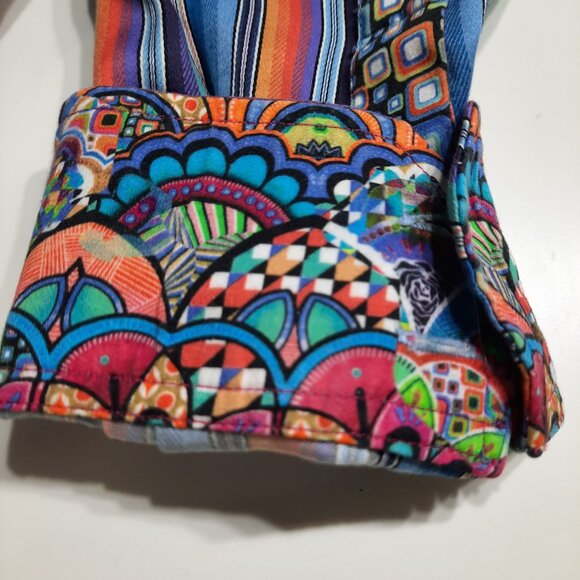 Robert Graham Dress Shirt Multicolor Stripe Geometric Flip Cuff Embroidery Large - Picture 4 of 15